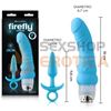 Kit vibrador mas dilatador anal fluorescentes celestes
